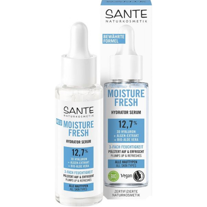 БИО-Сыворотка-супергидратор MOISTURE FRESH для увлажнения лица с гиалуроновой кислотой и Алоэ, 30мл 